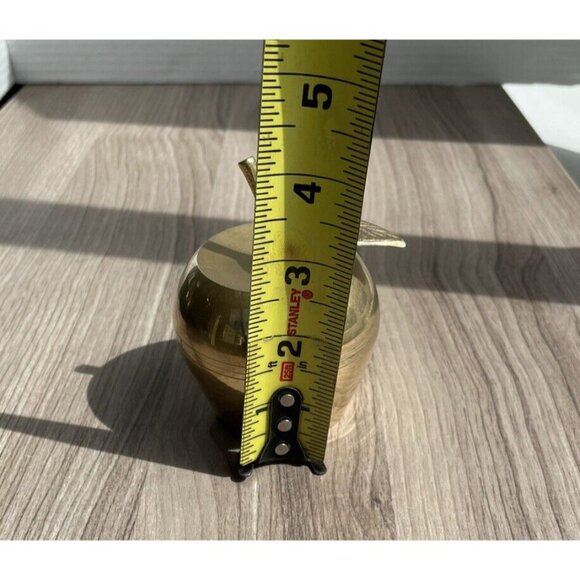 Vintage Brass Apple Shaped Bell With Leaf And Stem - Picture 10 of 12